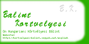 balint kortvelyesi business card